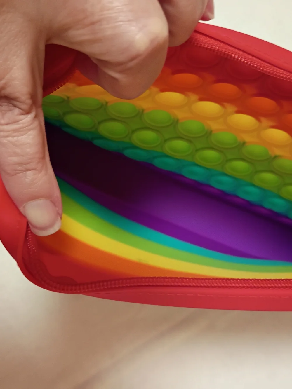 Rainbow Silicone Pop Bubble Fidget Zipper Pouch